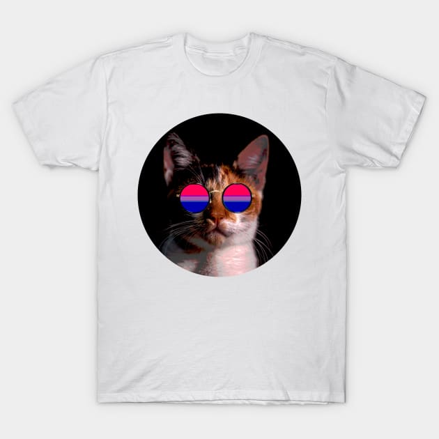 Cute Cat with Glasses Flag T-Shirt by Gedwolcraeft